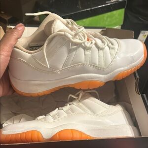 Air Jordan 11 Low White Orange Sneakers